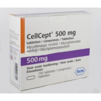 Фото препарата Селлсепт Cellcept 500 MG (Mycophenolate Mofetil) 500 мг/50 таблеток
