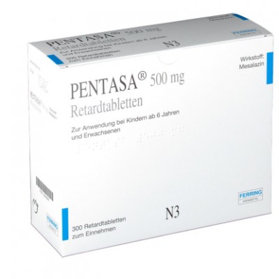 Фото препарата Пентаса Pentasa 500 мг/100 таблеток