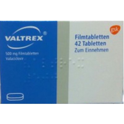 Фото препарата Валтрекс Valtrex 500 мг/42 таблеток