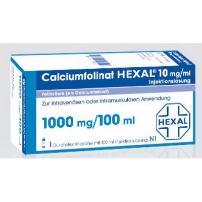 Фото препарата Кальциумфолинат Calciumfolinat 1000mg/100ml 1 флакон