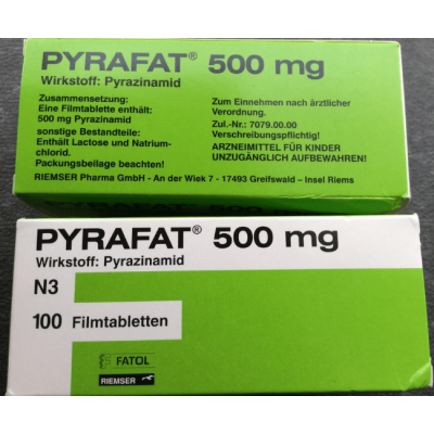 Фото препарата Пирафат (Пиразинамид) PYRAFAT(Pyrazinamidum) 500MG - 100 Шт