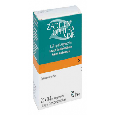 Фото препарата Задитен ZADITEN Ophtha 0,25 mg/ml - 50 Шт