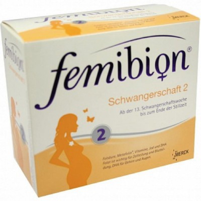 Фото препарата Фемибион Femibion Schwangerschaft 2 D3+DHA+400 mg Folat 2X96 шт