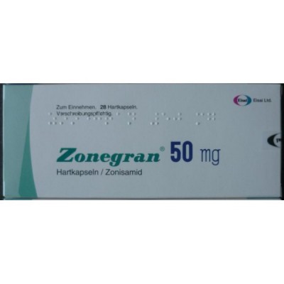 Фото препарата Зонегран Zonegran 50 мг/28 капсул  