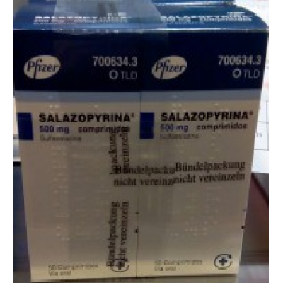 Фото препарата Салазопирин Salazopyrine 500 мг/300 таблеток  