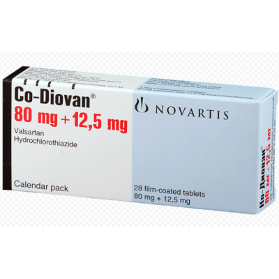 Фото препарата Ко-Диован CODIOVAN 80 mg/12,5 mg/98 Шт
